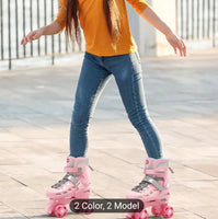 Pink Adjustable Rollerskakes LED Wheels fts40429