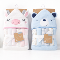 Hooded Towel & 4 Washcloths fts40286