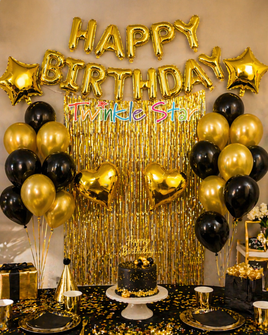 Balloon Set 28pc Blk & Gold fts20086