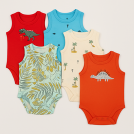 Printed Sleevless Onesies 5pk fts40450