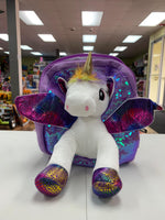 Plush Unicorn w/Wings Backpack