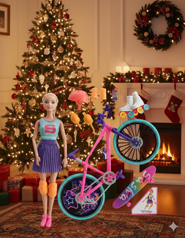 Doll 11.5" w/Bike fts17967