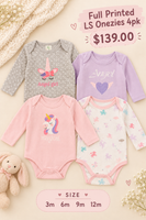 Full Printed LS Onezies 4pk fts40458