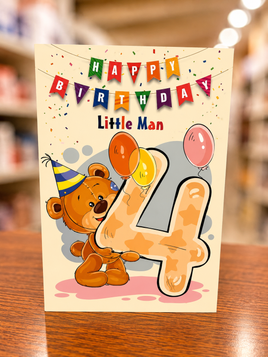 Greeting Card 4th Birthday Girl ace383