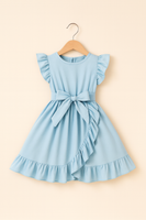 Ruffle Sleeve Bowtie Dress fts40494