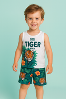 Boys 2pc Vest & Shorts Tiger fts40498