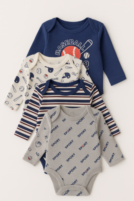 Full Printed LS Onezies 4pk fts40458