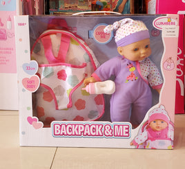 Toy Doll 13" w/Backpack