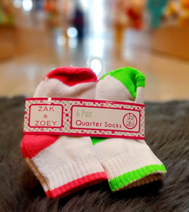 Girls Qtr Socks jvc-zy8051.12-24