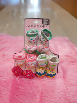 Bootie 3pk 0-12M Girl 4sea-75859