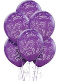 Balloon Bday Purple 6pk