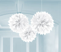 Party Flower Fluffy Deco Wht
