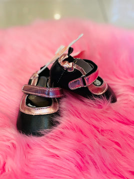 Shoe-MJ Blk w/Metallic Pink