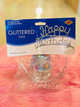 Tiar Glittered Happy Birthday