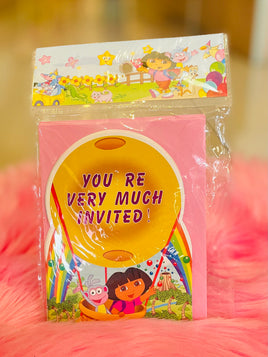 Party Invitation 8pc Dora