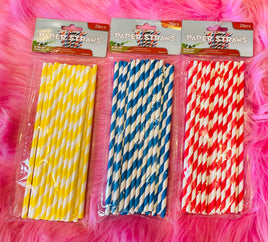 Straw 20pc-paper stripe