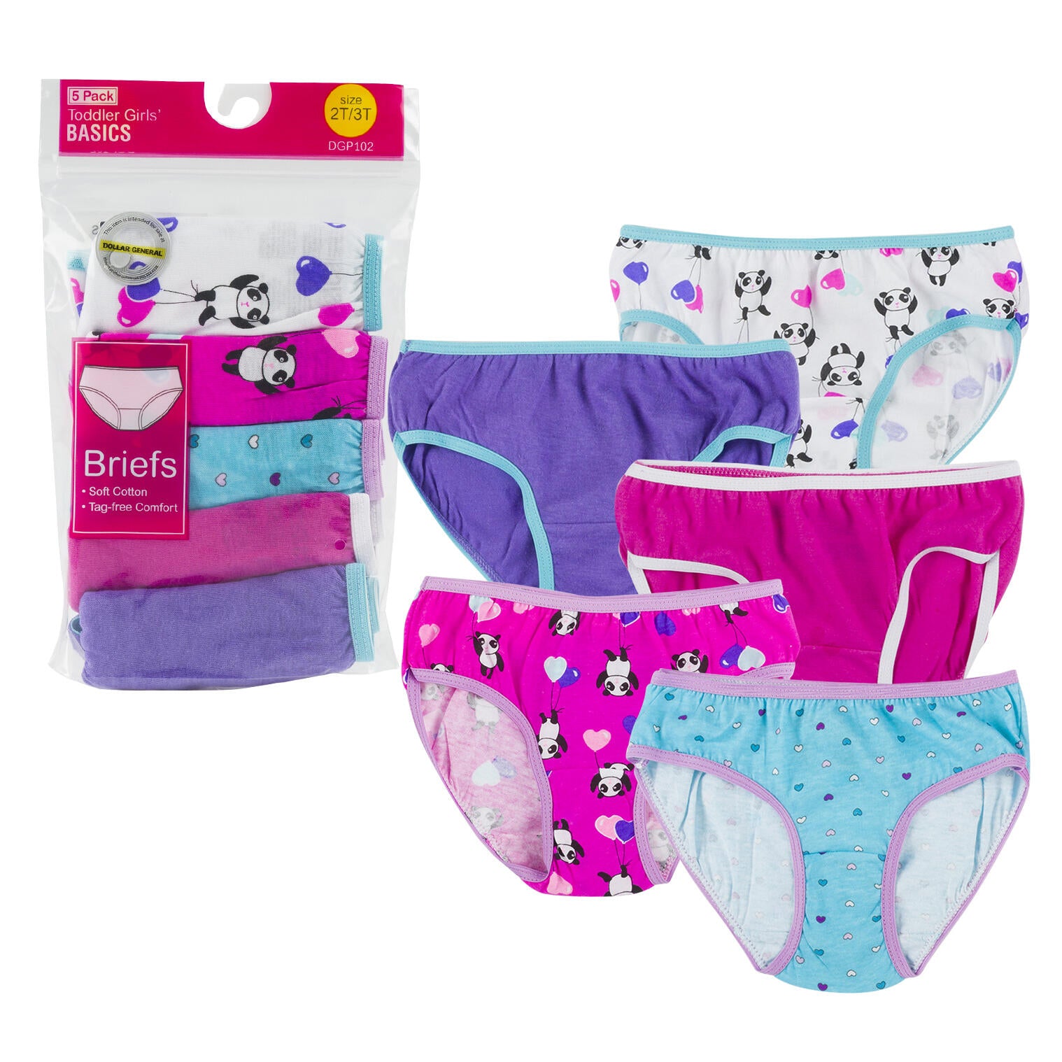 Panties 5pk 2T-3T Cotton Twinkle Star Baby & Party Store