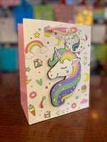 Gift Bag Unicorn 3D 7x9"