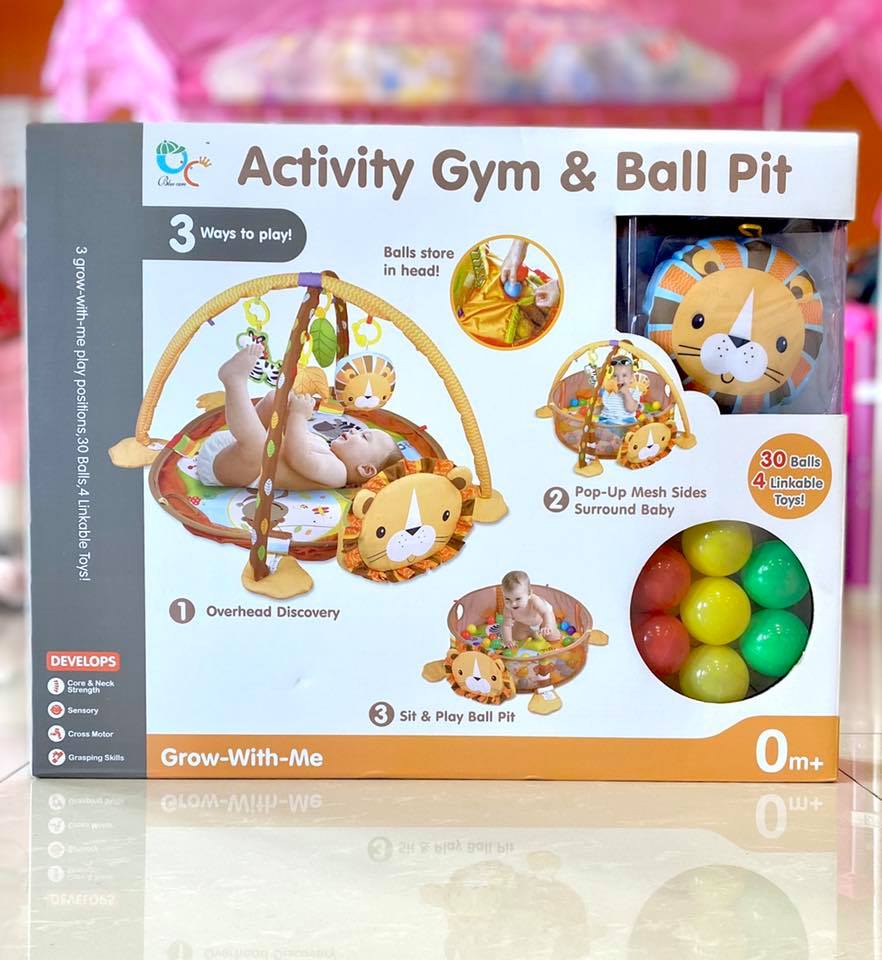 3 in 1 lion activity gym & ball pit online